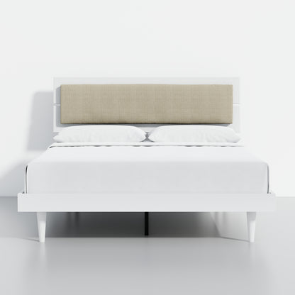 ComfIQ HavenWood Modern Solid Wood Platform Bed with Optional Adjustable Headboard with Cushion