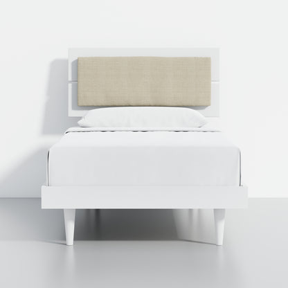 ComfIQ HavenWood Modern Solid Wood Platform Bed with Optional Adjustable Headboard with Cushion