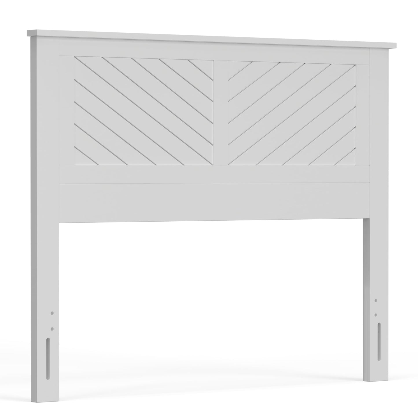 ComfIQ Serene Solid Wood Modern Farmhouse Panel Headboard with Chevron Scoring