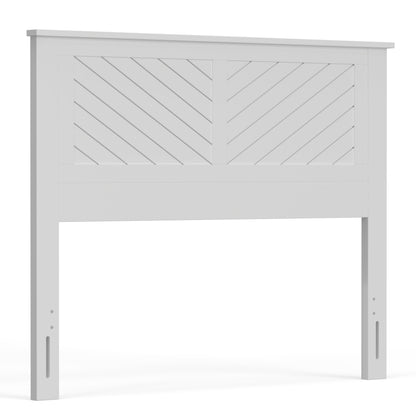 ComfIQ Serene Solid Wood Modern Farmhouse Panel Headboard with Chevron Scoring