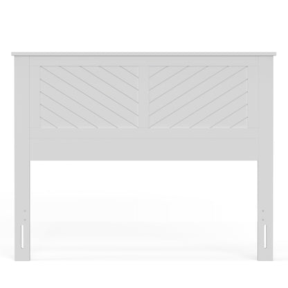 ComfIQ Serene Solid Wood Modern Farmhouse Panel Headboard with Chevron Scoring