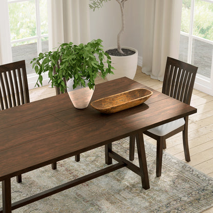 ComfIQ Harthwell 84-Inch Modern Farmhouse Dining Table - Solid Rubberwood with Solid Ash Veneer, Seats 8, Easy Assembly, Rustic Wood Kitchen & Dining Room Table