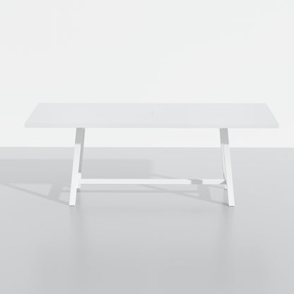 ComfIQ Harthwell 84-Inch Modern Farmhouse Dining Table - Solid Rubberwood with Solid Ash Veneer, Seats 8, Easy Assembly, Rustic Wood Kitchen & Dining Room Table