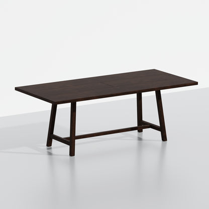 ComfIQ Harthwell 84-Inch Modern Farmhouse Dining Table - Solid Rubberwood with Solid Ash Veneer, Seats 8, Easy Assembly, Rustic Wood Kitchen & Dining Room Table