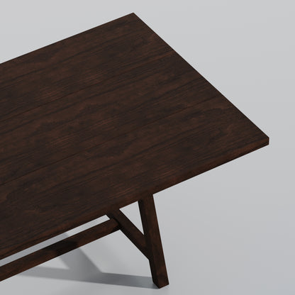 ComfIQ Harthwell 84-Inch Modern Farmhouse Dining Table - Solid Rubberwood with Solid Ash Veneer, Seats 8, Easy Assembly, Rustic Wood Kitchen & Dining Room Table