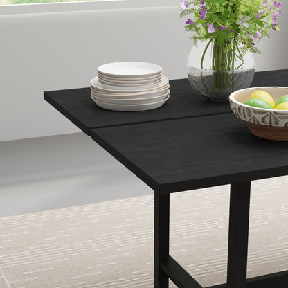 ComfIQ 84" Japandi Split-Top Wood Dining Table