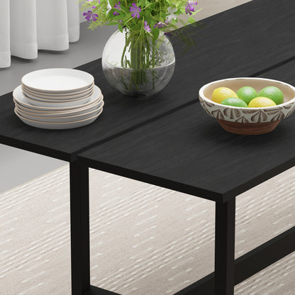 ComfIQ 84" Japandi Split-Top Wood Dining Table