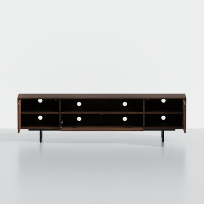 ComfIQ Norrhaus 75-Inch Modern TV Stand with Center Channel Speaker Shelf and Flip Down Door