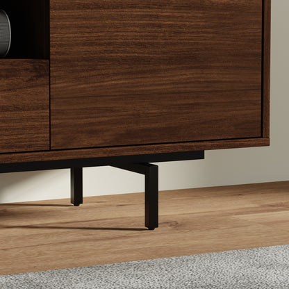 ComfIQ Norrhaus 75-Inch Modern TV Stand with Center Channel Speaker Shelf and Flip Down Door