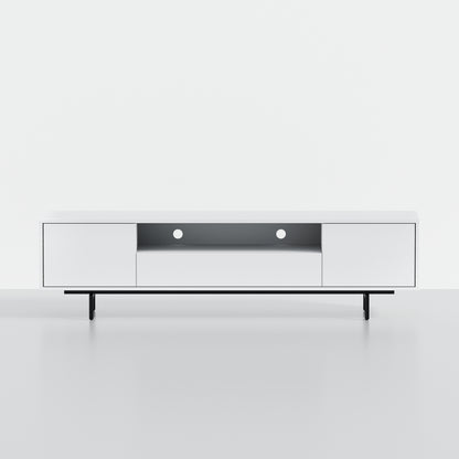ComfIQ Norrhaus 75-Inch Modern TV Stand with Center Channel Speaker Shelf and Flip Down Door