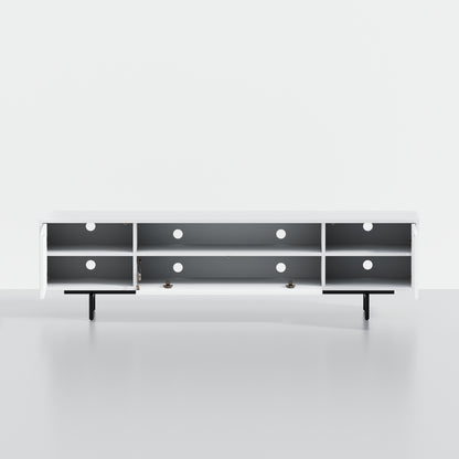 ComfIQ Norrhaus 75-Inch Modern TV Stand with Center Channel Speaker Shelf and Flip Down Door
