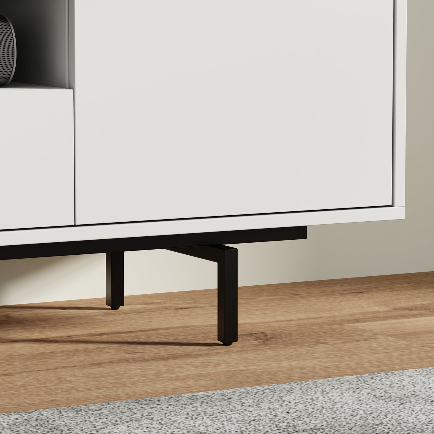 ComfIQ Norrhaus 75-Inch Modern TV Stand with Center Channel Speaker Shelf and Flip Down Door