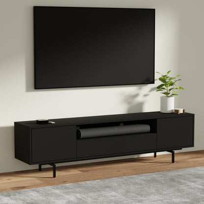 ComfIQ Norrhaus 75-Inch Modern TV Stand with Center Channel Speaker Shelf and Flip Down Door