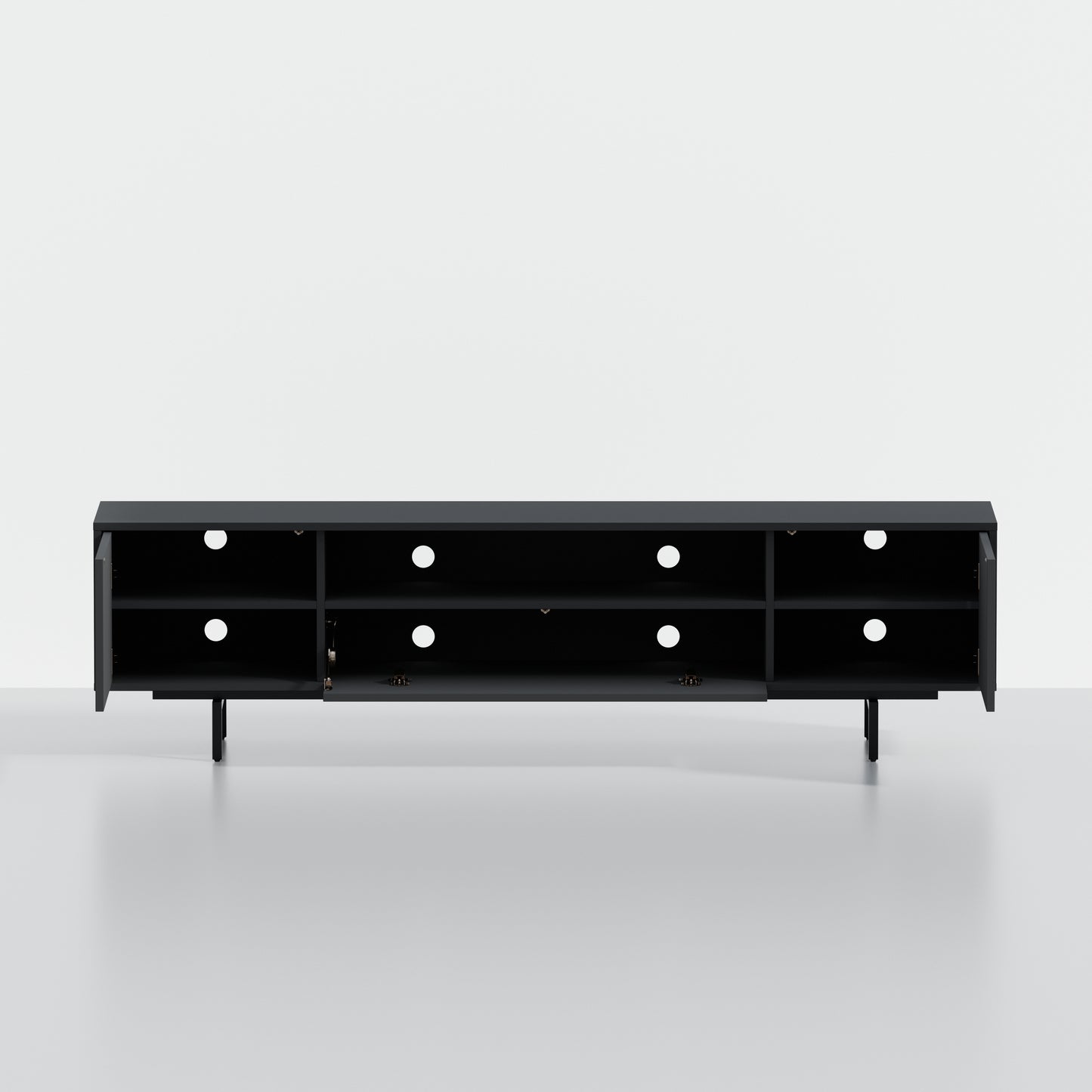 ComfIQ Norrhaus 75-Inch Modern TV Stand with Center Channel Speaker Shelf and Flip Down Door