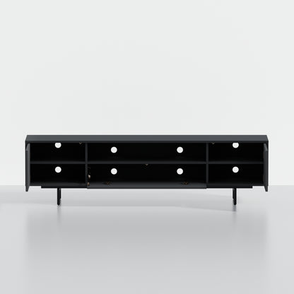 ComfIQ Norrhaus 75-Inch Modern TV Stand with Center Channel Speaker Shelf and Flip Down Door