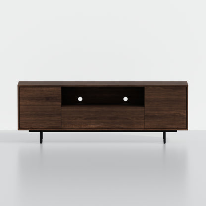 ComfIQ Norrhaus 75-Inch Modern TV Stand with Center Channel Speaker Shelf and Flip Down Door