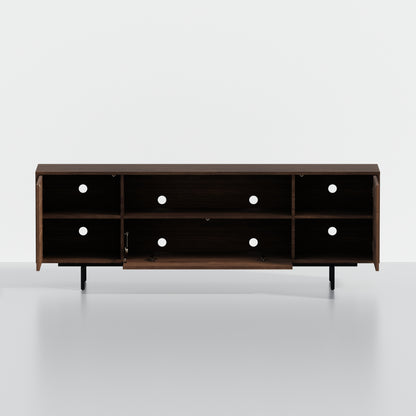 ComfIQ Norrhaus 75-Inch Modern TV Stand with Center Channel Speaker Shelf and Flip Down Door