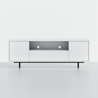 ComfIQ Norrhaus 75-Inch Modern TV Stand with Center Channel Speaker Shelf and Flip Down Door