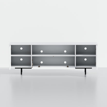 ComfIQ Norrhaus 75-Inch Modern TV Stand with Center Channel Speaker Shelf and Flip Down Door