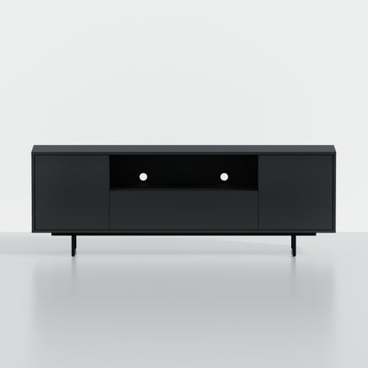 ComfIQ Norrhaus 75-Inch Modern TV Stand with Center Channel Speaker Shelf and Flip Down Door