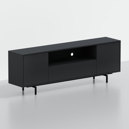 ComfIQ Norrhaus 75-Inch Modern TV Stand with Center Channel Speaker Shelf and Flip Down Door