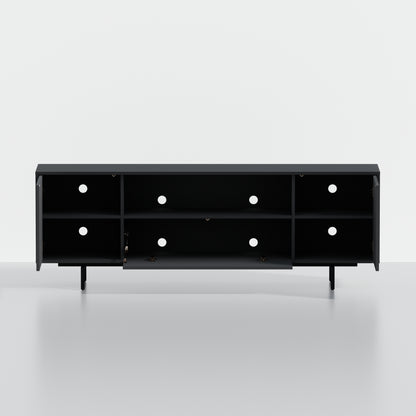 ComfIQ Norrhaus 75-Inch Modern TV Stand with Center Channel Speaker Shelf and Flip Down Door