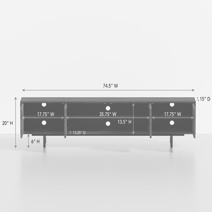 ComfIQ Norrhaus 75-Inch Modern TV Stand with 4-Doors