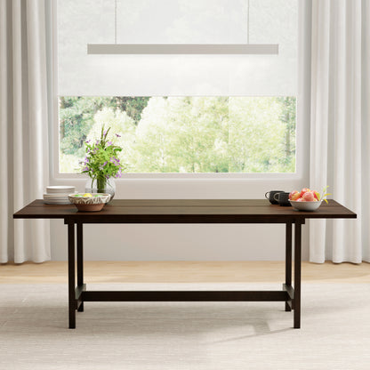ComfIQ 84" Japandi Split-Top Wood Dining Table